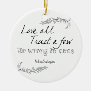 Shakespeare Quote Ceramic Tree Decoration