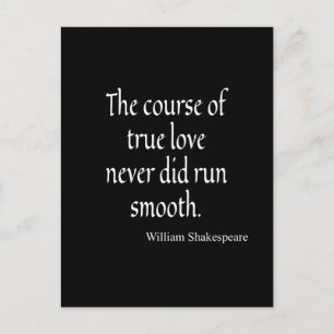Shakespeare Quote Course of True Love Run Smooth Postcard