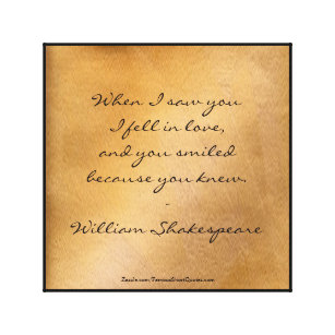 Shakespeare Love Quotes Canvas Prints Wall Art Zazzle Co Uk