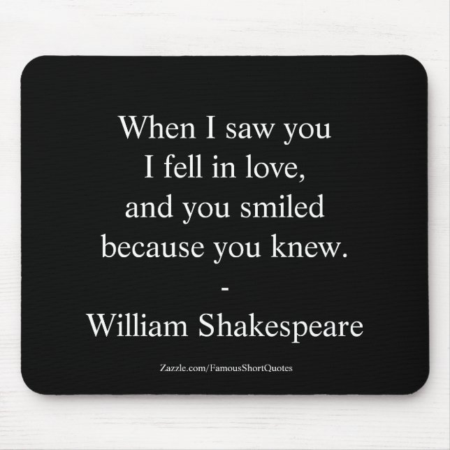 Shakespeare Quote - I Fell In Love Mouse Mat (Front)