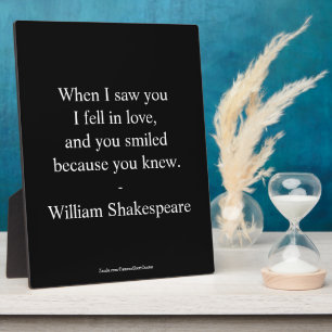 Shakespeare Quote - I Fell In Love Plaque