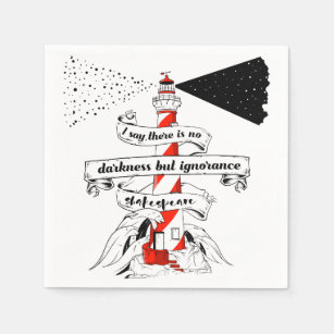 Shakespeare quote Lighthouse illustration Napkin