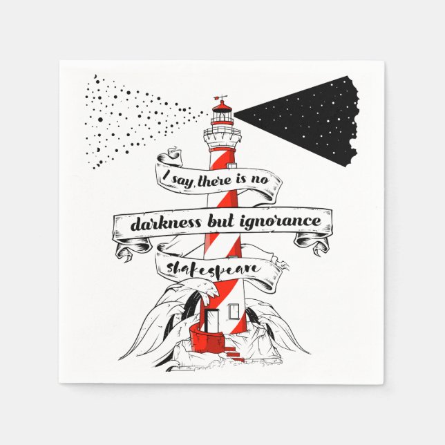 Shakespeare quote Lighthouse illustration Napkin (Front)