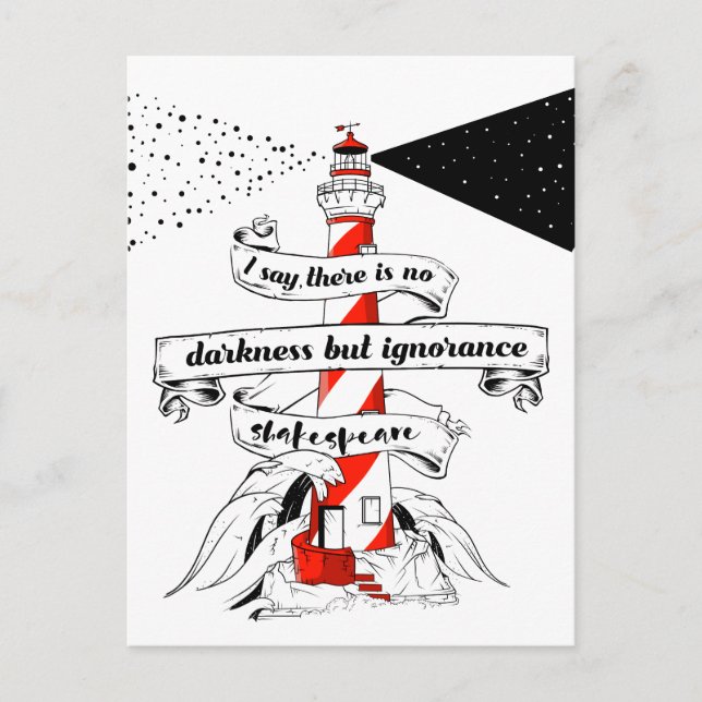 Shakespeare quote Lighthouse illustration Postcard (Front)