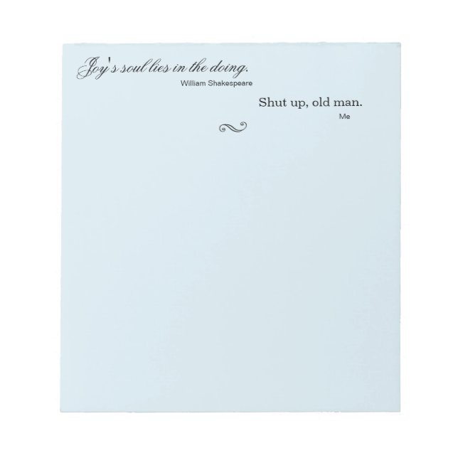Shakespeare Quote notepad (Front)