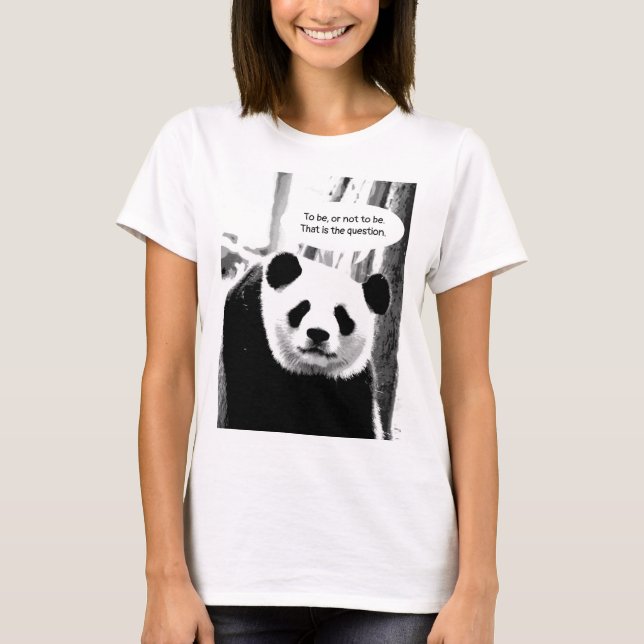 Shakespeare Quote Panda Bear Customisable Text T-Shirt (Front)