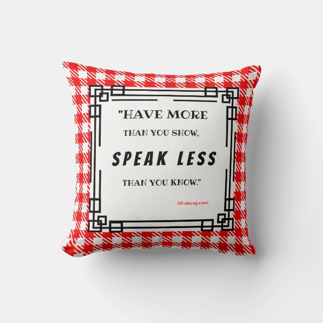 shakespeare quotes, Shepherd's Check, Have more Cushion (Front)