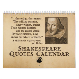 Shakespeare Quotes Yearly Calendar