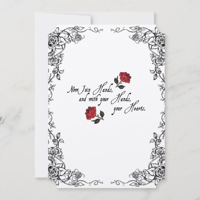 Shakespeare Red Roses Wedding Invitation (Front)