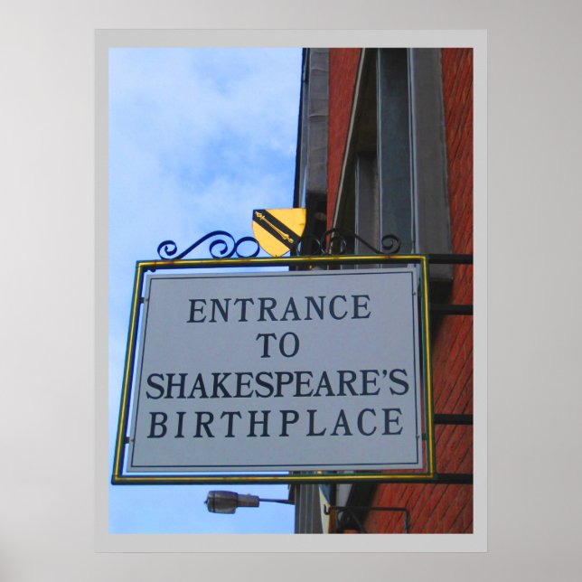 Shakespeare’s Birthplace Poster (Front)