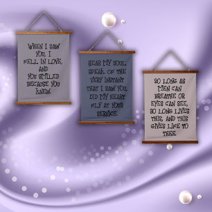 Shakespeare Set of Three Love Hanging Tapestry