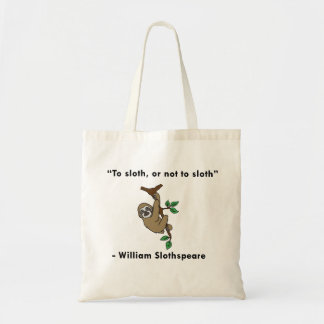 Shakespeare Sloth Tote Bag