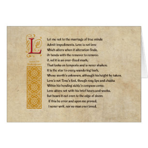 Shakespeare Sonnet 116 (CXVI) on Parchment