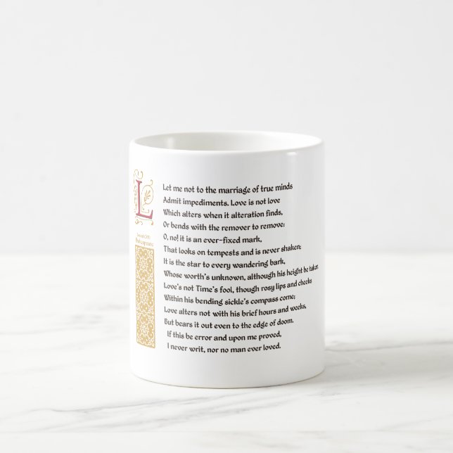 Shakespeare Sonnet 116 (CXVI) on Parchment Coffee Mug (Center)