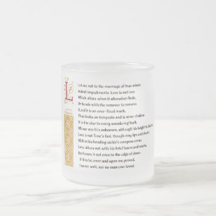 Shakespeare Sonnet 116 (CXVI) on Parchment Frosted Glass Coffee Mug