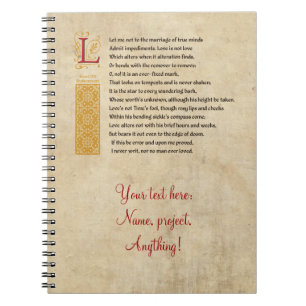 Shakespeare Sonnet 116 (CXVI) on Parchment Notebook