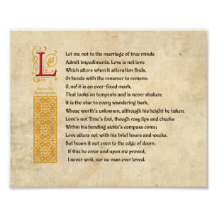 Shakespeare Sonnet 116 (CXVI) on Parchment Photo Print