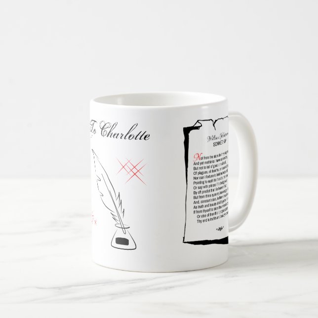 Shakespeare Sonnet 14 Coffee Mug (Front Right)
