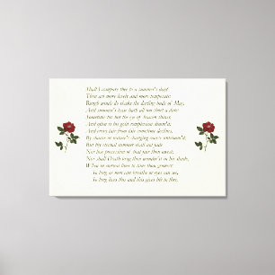 Shakespeare Sonnet # 18 Canvas Print