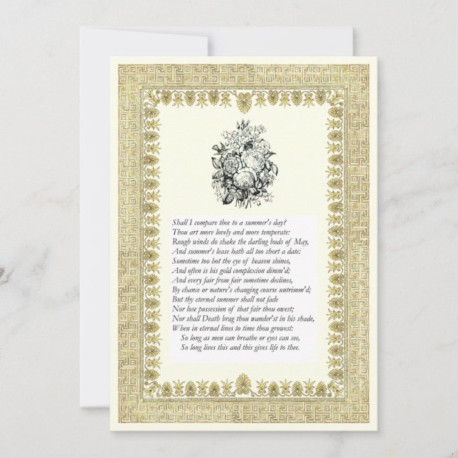Shakespeare Sonnet # 18 Invitation (Front)