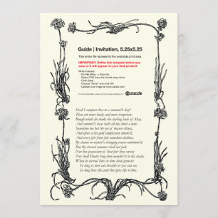 Shakespeare Sonnet # 18 Invitation