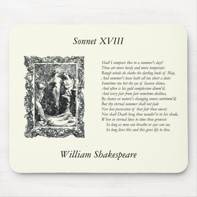 Shakespeare Sonnet # 18 Mouse Mat (Front)