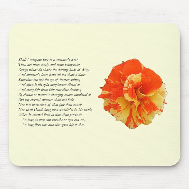 Shakespeare Sonnet # 18 Mouse Mat (Front)