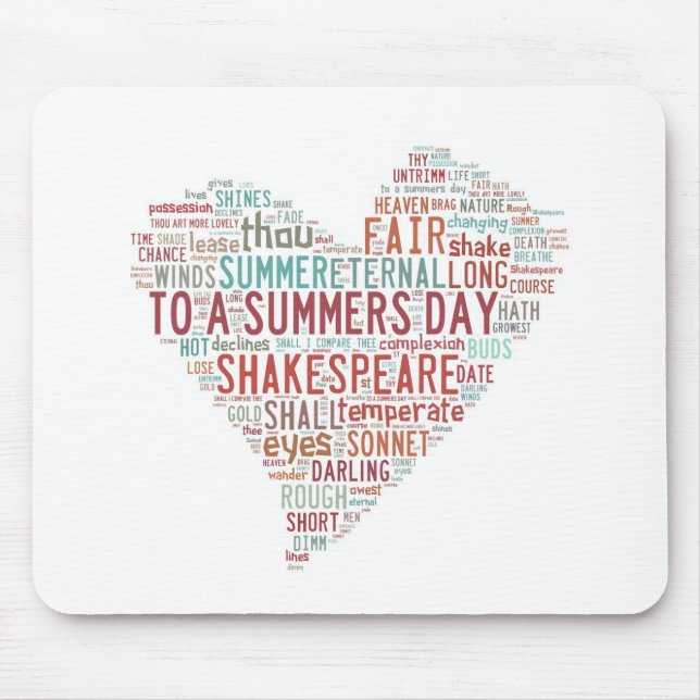 Shakespeare Sonnet 18 Mouse Mat (Front)