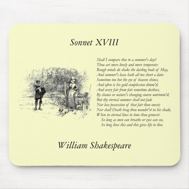 Shakespeare Sonnet # 18 Mouse Mat (Front)
