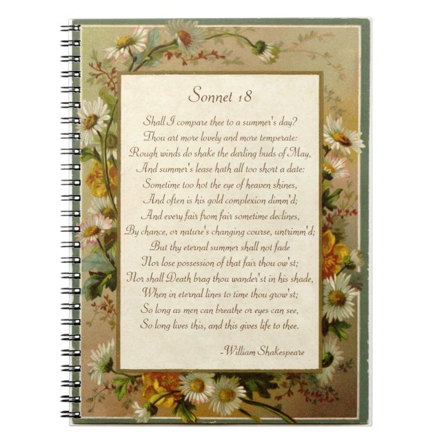 Shakespeare Sonnet 18 Notebook (Front)
