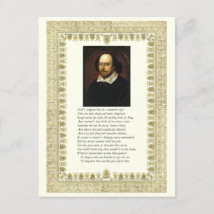 Shakespeare Sonnet # 18 Postcard