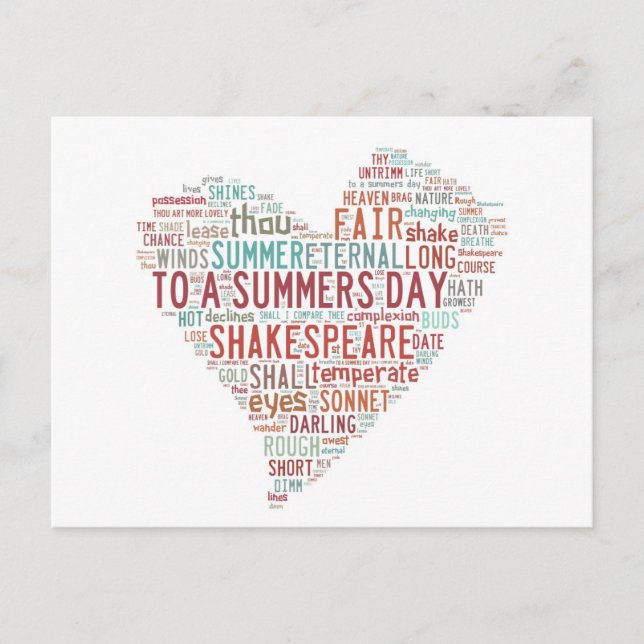 Shakespeare Sonnet 18 Postcard (Front)