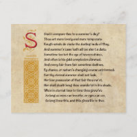 Shakespeare Sonnet 18 (XVIII) on Parchment