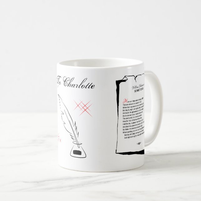 Shakespeare Sonnet 28 Coffee Mug (Front Right)