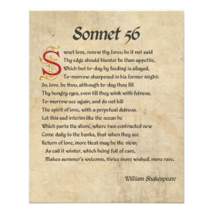 Shakespeare Sonnet 56 Parchment Photo Print