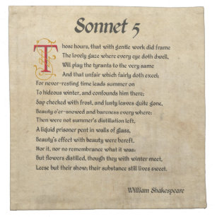 Shakespeare Sonnet 5 Parchment Napkin