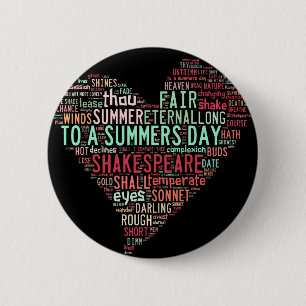 Shakespeare Sonnet 6 Cm Round Badge