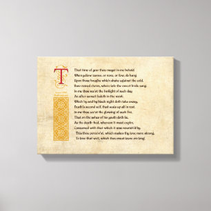 Shakespeare Sonnet 73(LXXIII) on Parchment Canvas Print