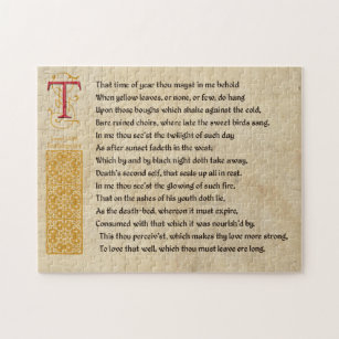 Shakespeare Sonnet 73(LXXIII) on Parchment Jigsaw Puzzle