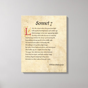 Shakespeare Sonnet 7 Parchment Canvas Print