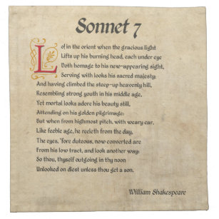 Shakespeare Sonnet 7 Parchment Napkin