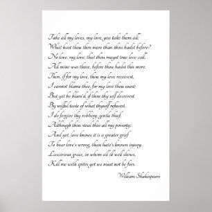 Shakespeare Sonnet Art Poster