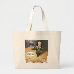 Shakespeare Takes Selfie Funny Large Tote Bag