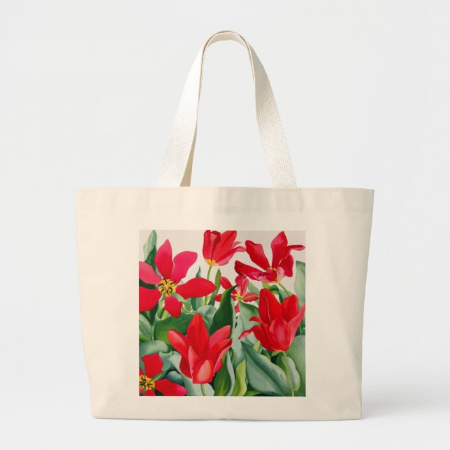 Shakespeare Tulips Large Tote Bag (Front)