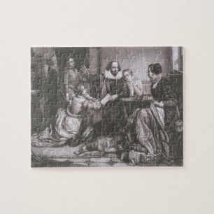 Shakespeare with his Family, at Stratford, Recitin Jigsaw Puzzle
