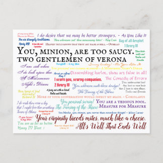 Shakespearean Insults Postcard