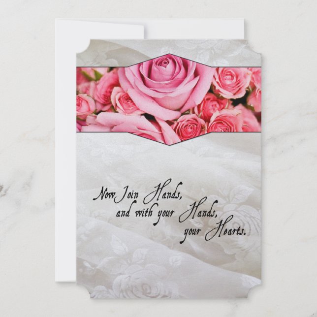 Shakespearean Renaissance Roses Wedding Invitation (Front)