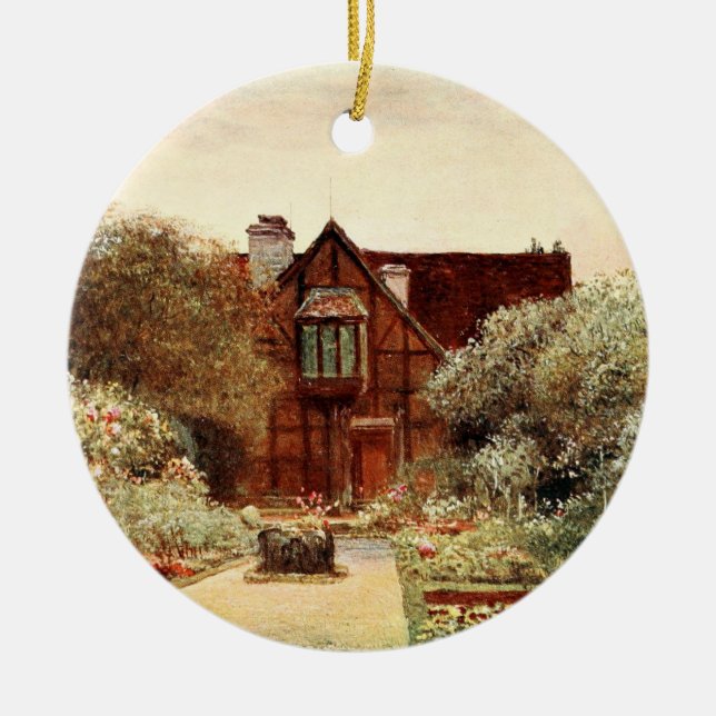 Shakespeare's Birthplace II, Stratford-upon-Avon Ceramic Tree Decoration (Front)