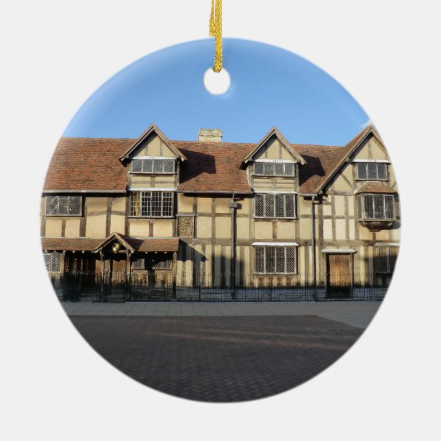Shakespeare's Birthplace in Stratford Upon Avon Ceramic Tree Decoration (Back)