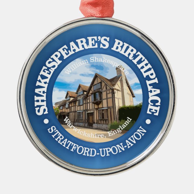 Shakespeare's Birthplace Metal Tree Decoration (Front)